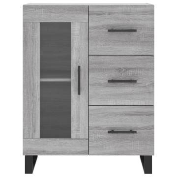 Highboard Grey Sonoma 69.5x34x180 cm Engineered Wood