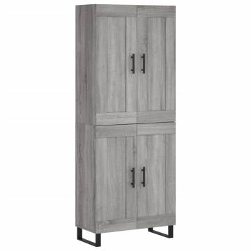 Highboard Grey Sonoma 69.5x34x180 cm Engineered Wood