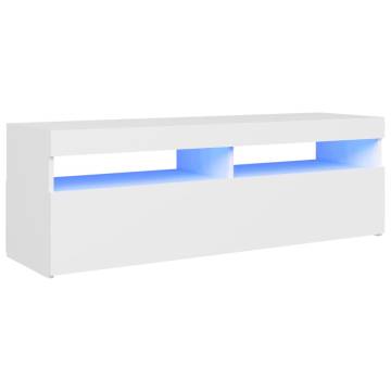 TV Cabinet with LED Lights White 120x35x40 cm