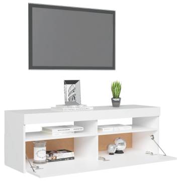 TV Cabinet with LED Lights White 120x35x40 cm