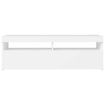 TV Cabinet with LED Lights White 120x35x40 cm