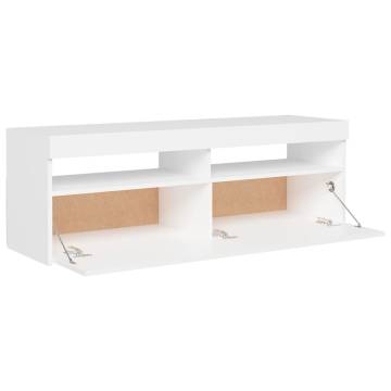 TV Cabinet with LED Lights White 120x35x40 cm