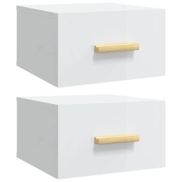 Wall-mounted Bedside Cabinets 2 pcs High Gloss White 35x35x20 cm