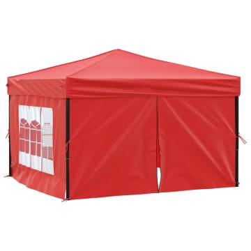 Folding Party Tent with Sidewalls Red 3x3 m