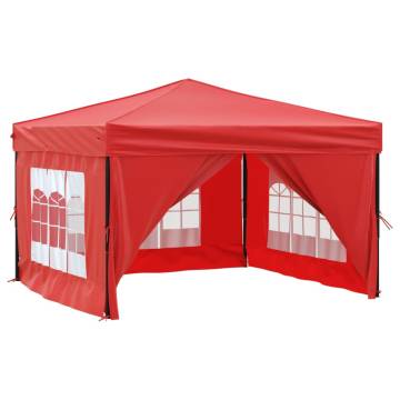 Folding Party Tent with Sidewalls Red 3x3 m