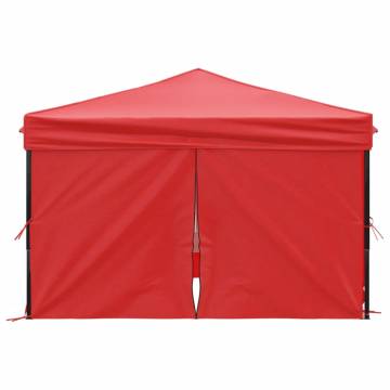 Folding Party Tent with Sidewalls Red 3x3 m