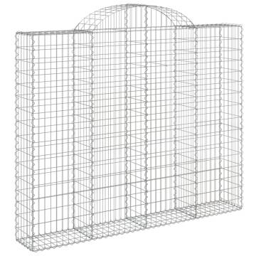 Arched Gabion Baskets 5 pcs 200x30x160/180 cm Galvanised Iron