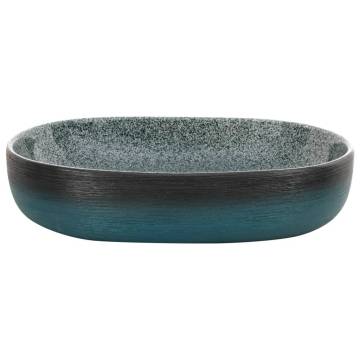 Countertop Basin Turquoise Oval 59x40x14 cm Ceramic