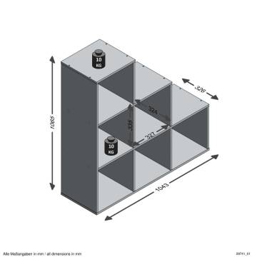 FMD Room Divider with 6 Compartments Old Style