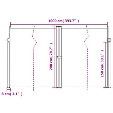 Retractable Side Awning Terracotta 200x1000 cm