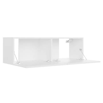 3 Piece TV Cabinet Set White Engineered Wood