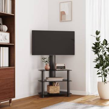 Corner TV Stand 3-Tiers for 32-70 Inch Black