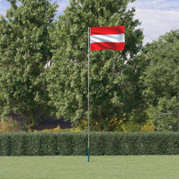 Austria Flag and Pole 5.55 m Aluminium