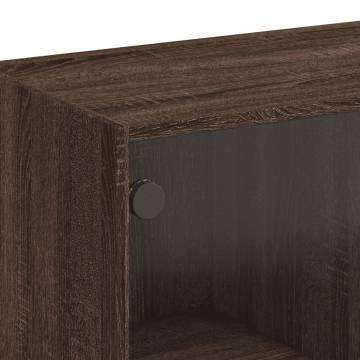 Highboard with Doors Brown Oak 68x37x109 cm Engineered Wood