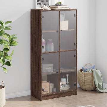 Highboard with Doors Brown Oak 68x37x142 cm Engineered Wood