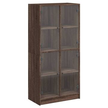 Highboard with Doors Brown Oak 68x37x142 cm Engineered Wood