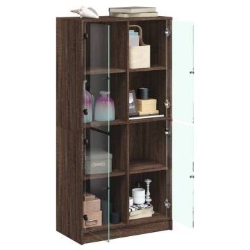 Highboard with Doors Brown Oak 68x37x142 cm Engineered Wood