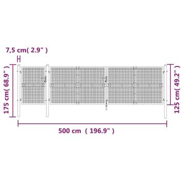 Mesh Garden Gate Silver 500x175 cm Galvanised Steel