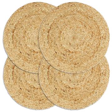 Placemats 4 pcs Plain Natural 38 cm Round Jute