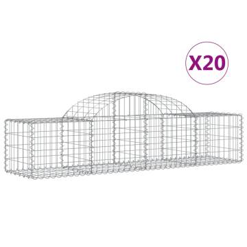 Arched Gabion Baskets 20 pcs 200x50x40/60 cm Galvanised Iron