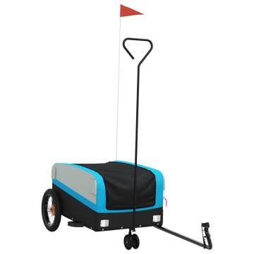 Bike Trailer Black and Blue 30 kg Iron