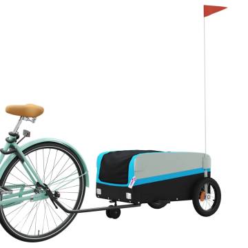 Bike Trailer Black and Blue 30 kg Iron