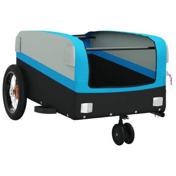 Bike Trailer Black and Blue 30 kg Iron