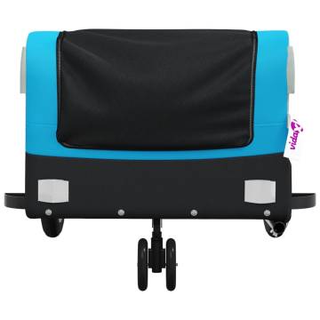 Bike Trailer Black and Blue 30 kg Iron