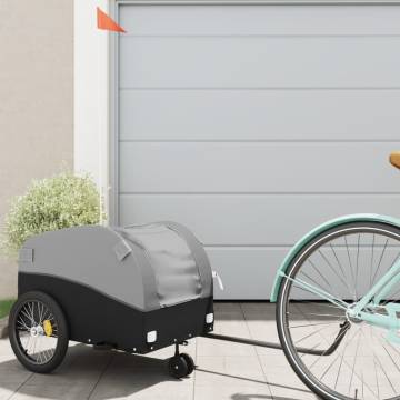 Bike Trailer Black and Grey 30 kg Iron