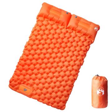 Self Inflating Camping Mattress with Pillows 2-Person Orange