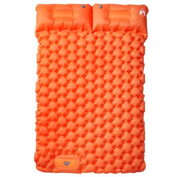 Self Inflating Camping Mattress with Pillows 2-Person Orange