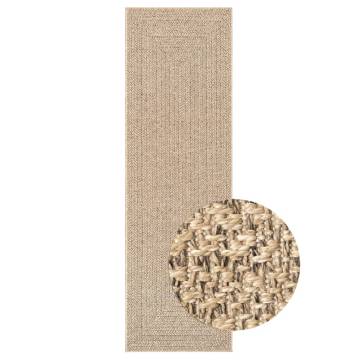 Rug ZIZUR 80x250 cm Jute Look Indoor and Outdoor