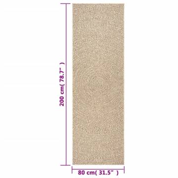 Rug ZIZUR 80x200 cm Jute Look Indoor and Outdoor