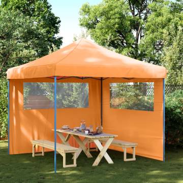 Foldable Party Tent Pop-Up with 2 Sidewalls Orange