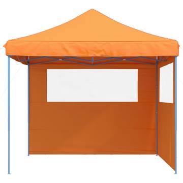 Foldable Party Tent Pop-Up with 2 Sidewalls Orange