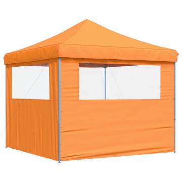 Foldable Party Tent Pop-Up with 2 Sidewalls Orange