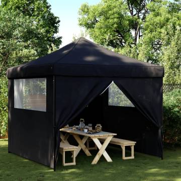 Foldable Party Tent Pop-Up with 4 Sidewalls Black