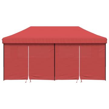 Foldable Party Tent Pop-Up with 4 Sidewalls Burgundy