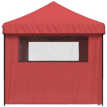 Foldable Party Tent Pop-Up with 4 Sidewalls Burgundy