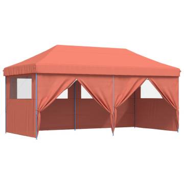 Foldable Party Tent Pop-Up with 4 Sidewalls Terracotta