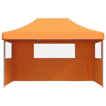 Foldable Party Tent Pop-Up with 3 Sidewalls Orange