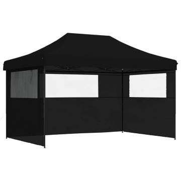 Foldable Party Tent Pop-Up with 3 Sidewalls Black