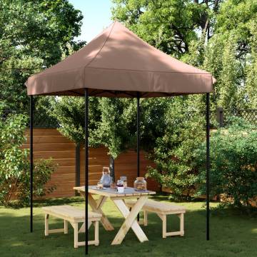 Foldable Party Tent Pop-Up Brown 200x200x306 cm