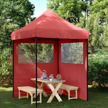 Foldable Party Tent Pop-Up with 2 Sidewalls Burgundy