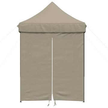 Foldable Party Tent Pop-Up with 4 Sidewalls Taupe