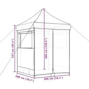 Foldable Party Tent Pop-Up with 4 Sidewalls Taupe