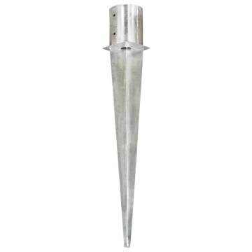 Ground Spikes 2 pcs Silver 12x91 cm Galvanised Steel