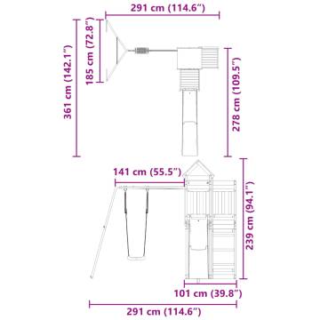 Outdoor Playset Solid Wood Pine