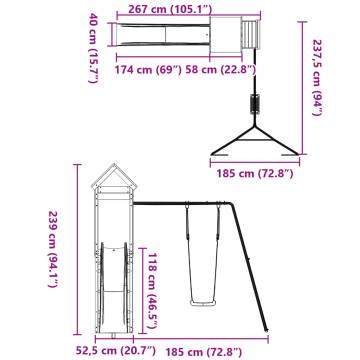 Outdoor Playset Solid Wood Douglas