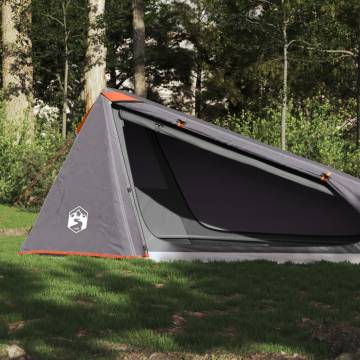 Camping Tent Tunnel 1-Person Grey and Orange Waterproof